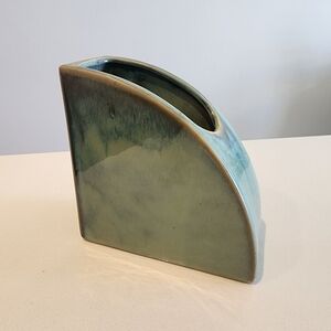 Bookend Vase Blue-Green Ceramic